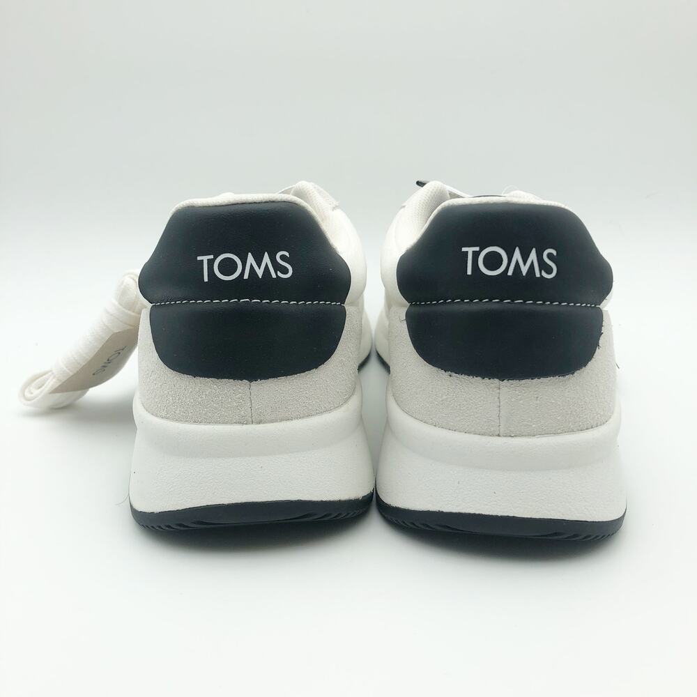 Toms Mens TRVL LITE Retro Runner Sneaker Size 12 White Suede Twill NIB - Picture 9 of 11